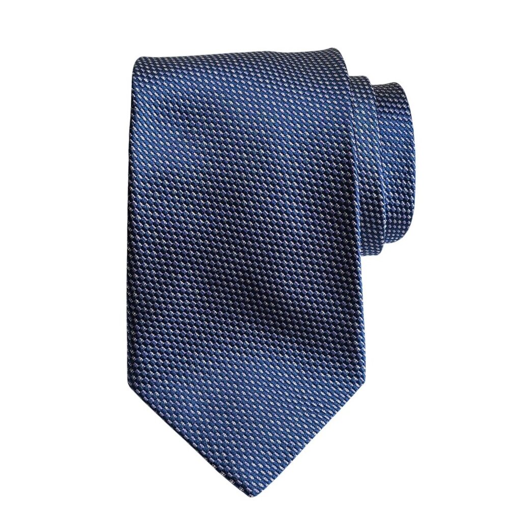 Robert Talbott Estate Luxury Designer Hand Sewn Silk Blue Mens Necktie Tie 4"